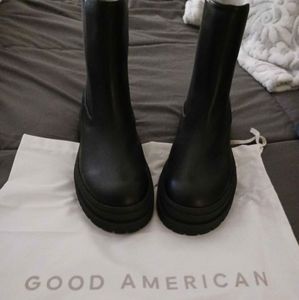 Good American Chelsea Combat Leather Boot